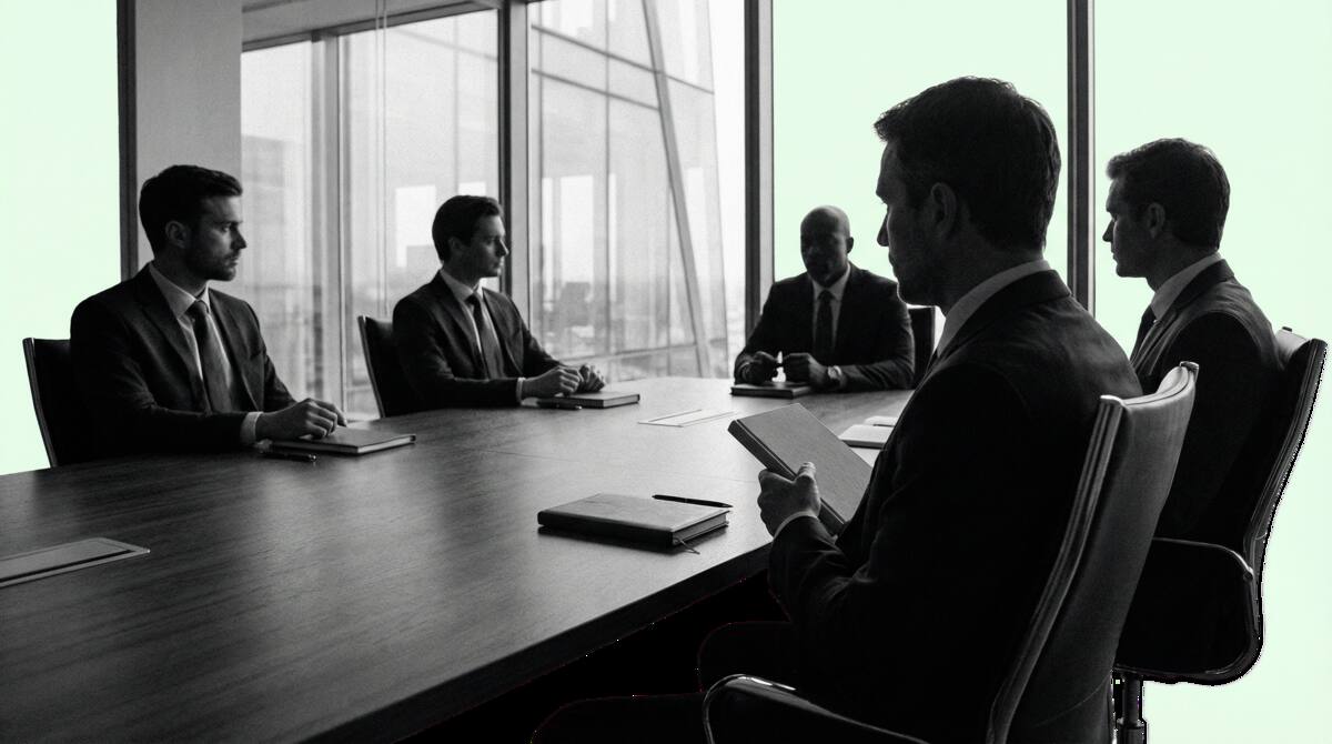 Boardroom meeting in high-rise